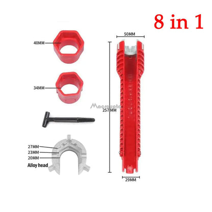 8-in-1 or 5-in-1 Flume Wrench Sink Faucet Plumbing Tools